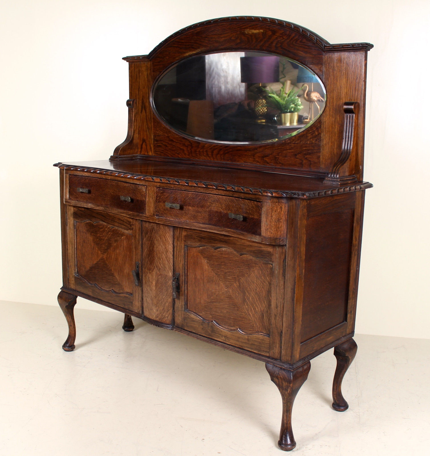 Hairdresser in carved oak arts crafts