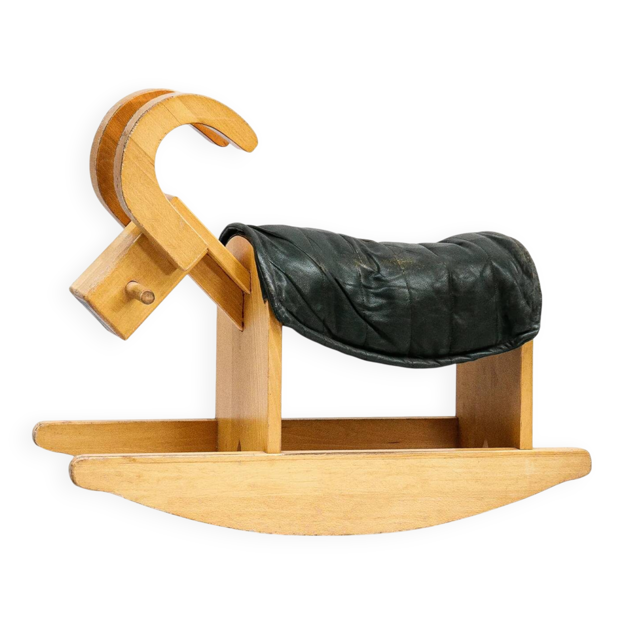 Bouc à bascule en bois vintage du milieu du siècle des années 1960