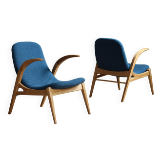 Set de 2 chaises longues Midcentury, années 1960, République tchèque, entièrement restauré