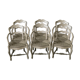Lot of six painted and moulded wooden Provençal armchairs