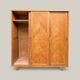 Armoire parisienne penderie porte coulissante chêne brut massif 1960