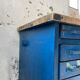 Meuble établi rangement militaire industriel bleu