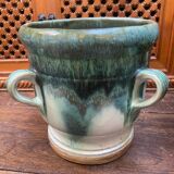 Old glazed terracotta pot cover