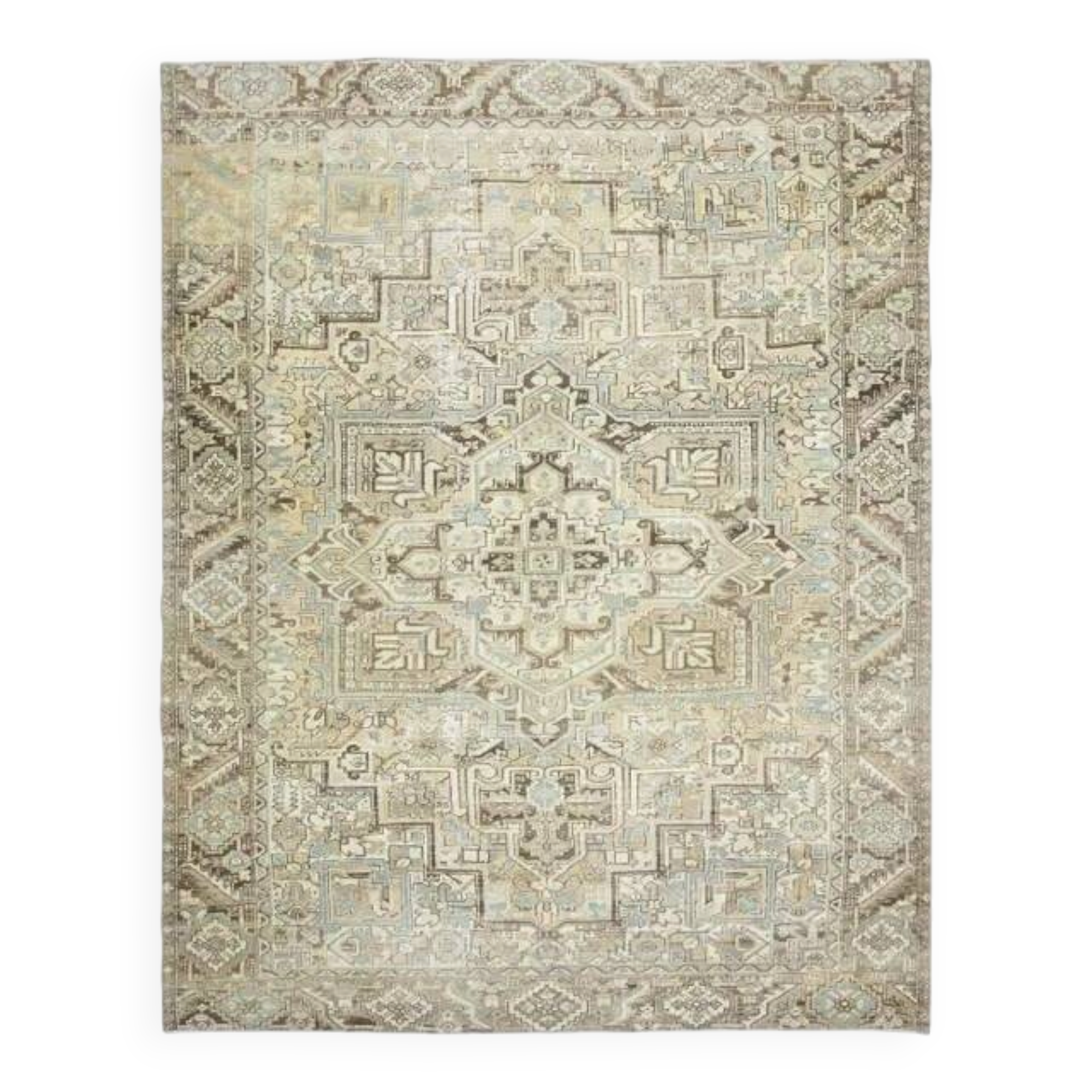 1970s Vintage Persian Handmade Wool Cotton Orange Area Rug 252x311