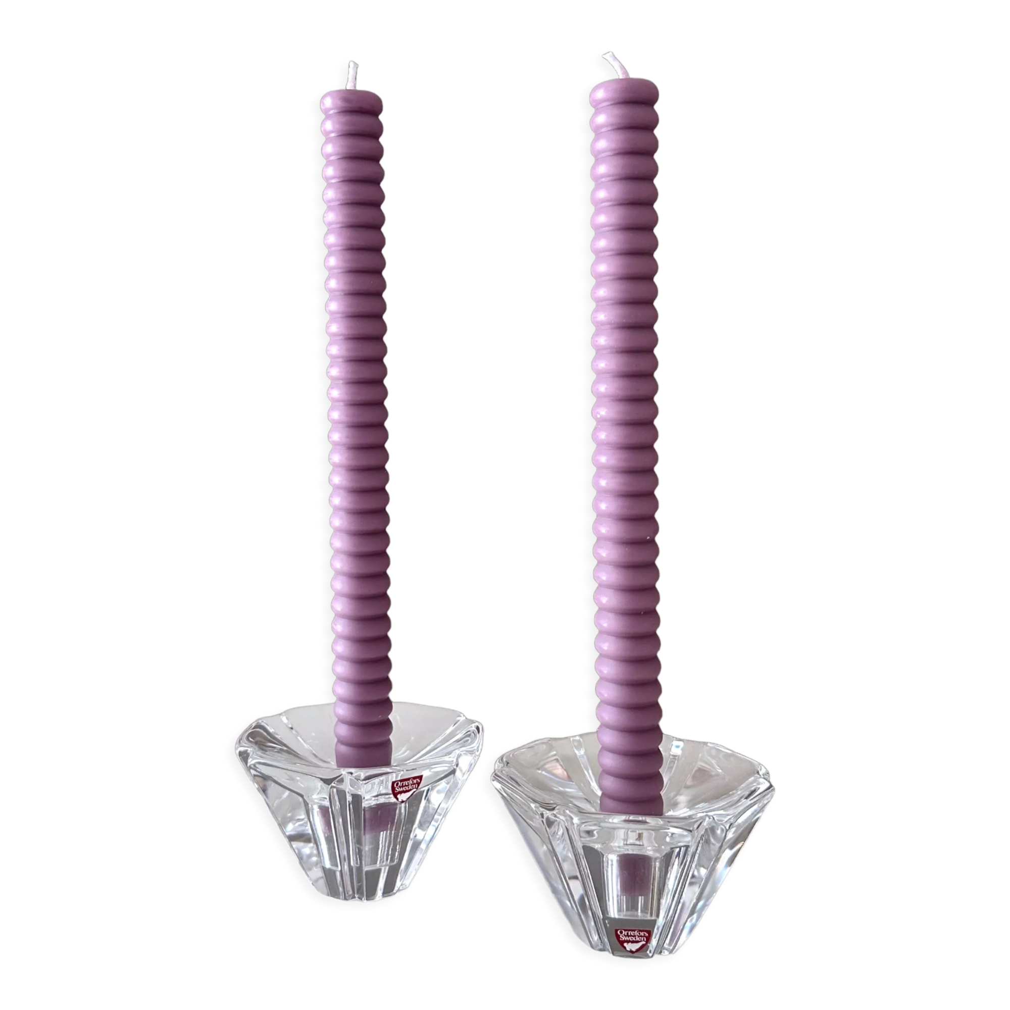 Orrefors Orion candle holder, glass candle holder, scandinavian design