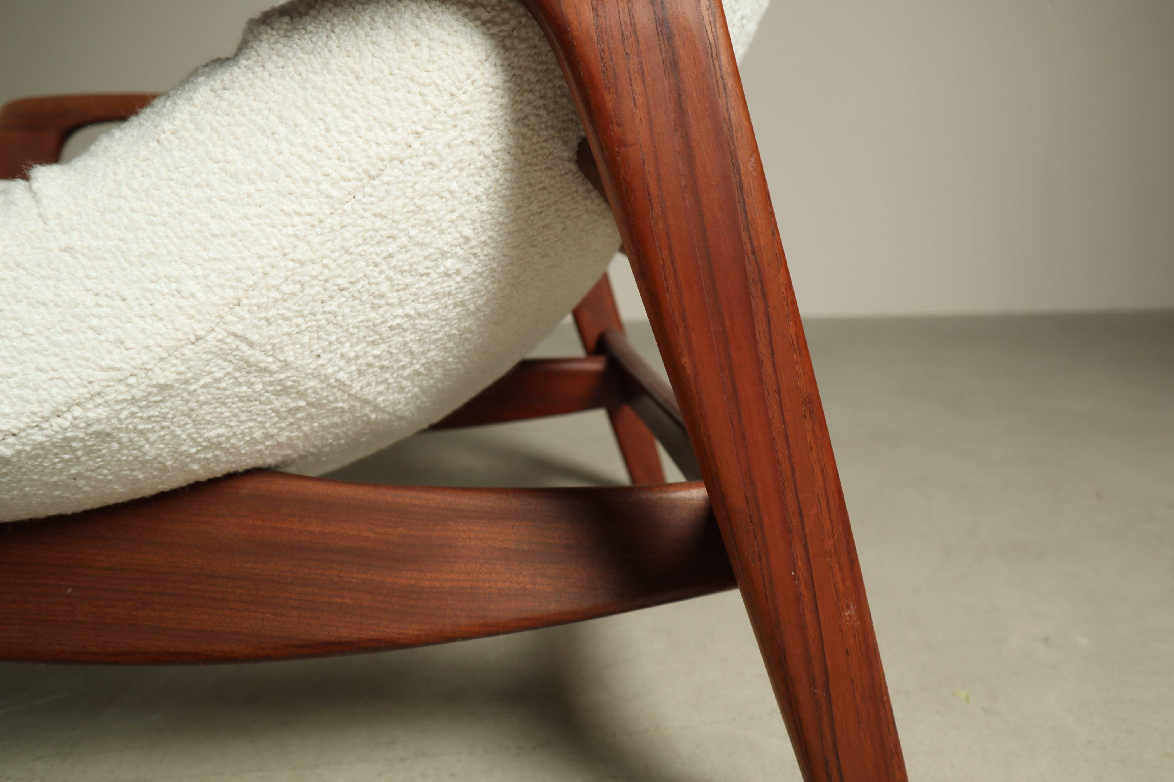 Vintage Teak "Scoop" chair with ottoman by R.Huber & Co