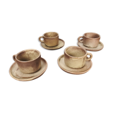 4 sandstone cups with under cups