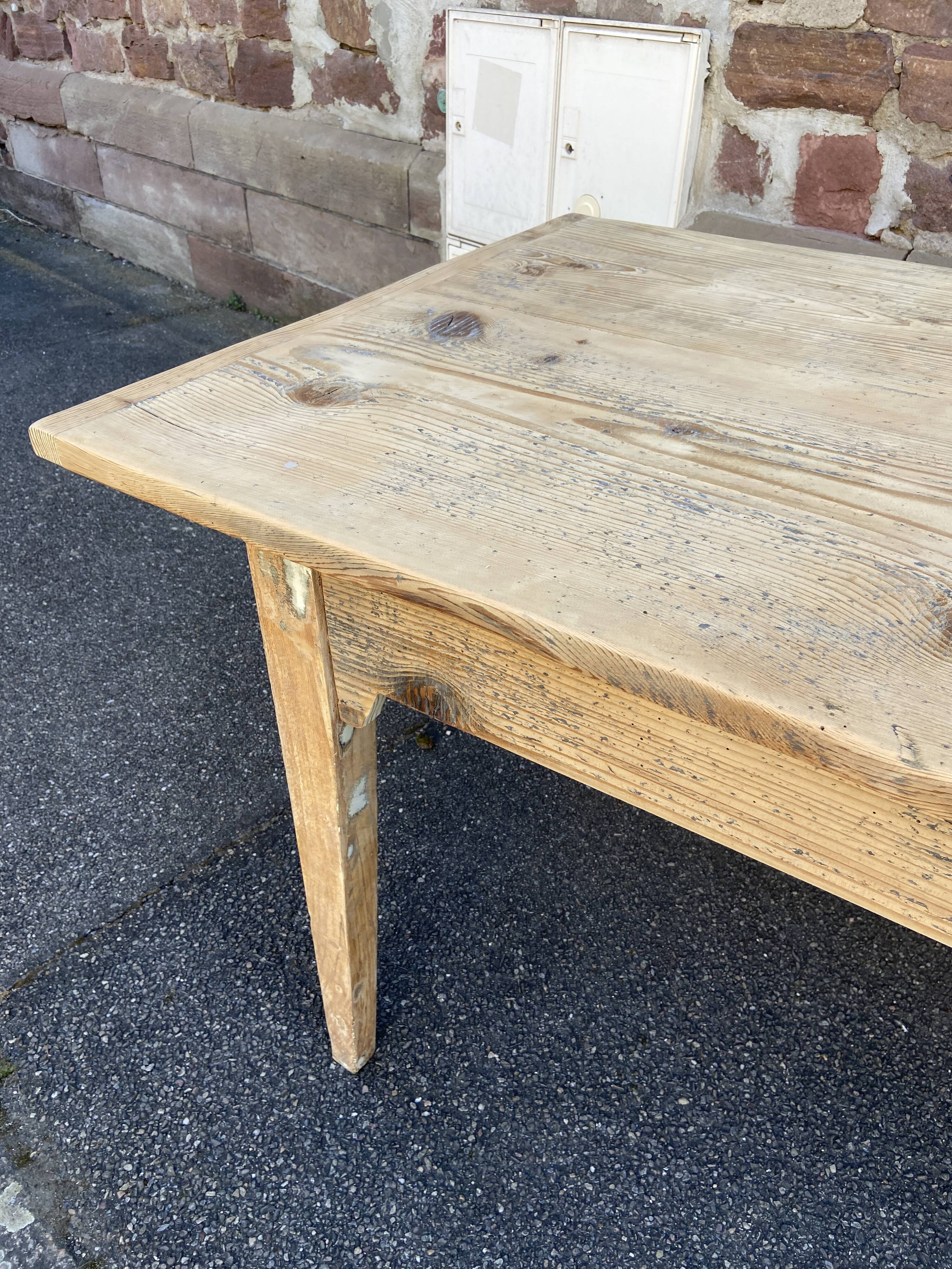 large farmhouse table Alsace 190cm fir 1900