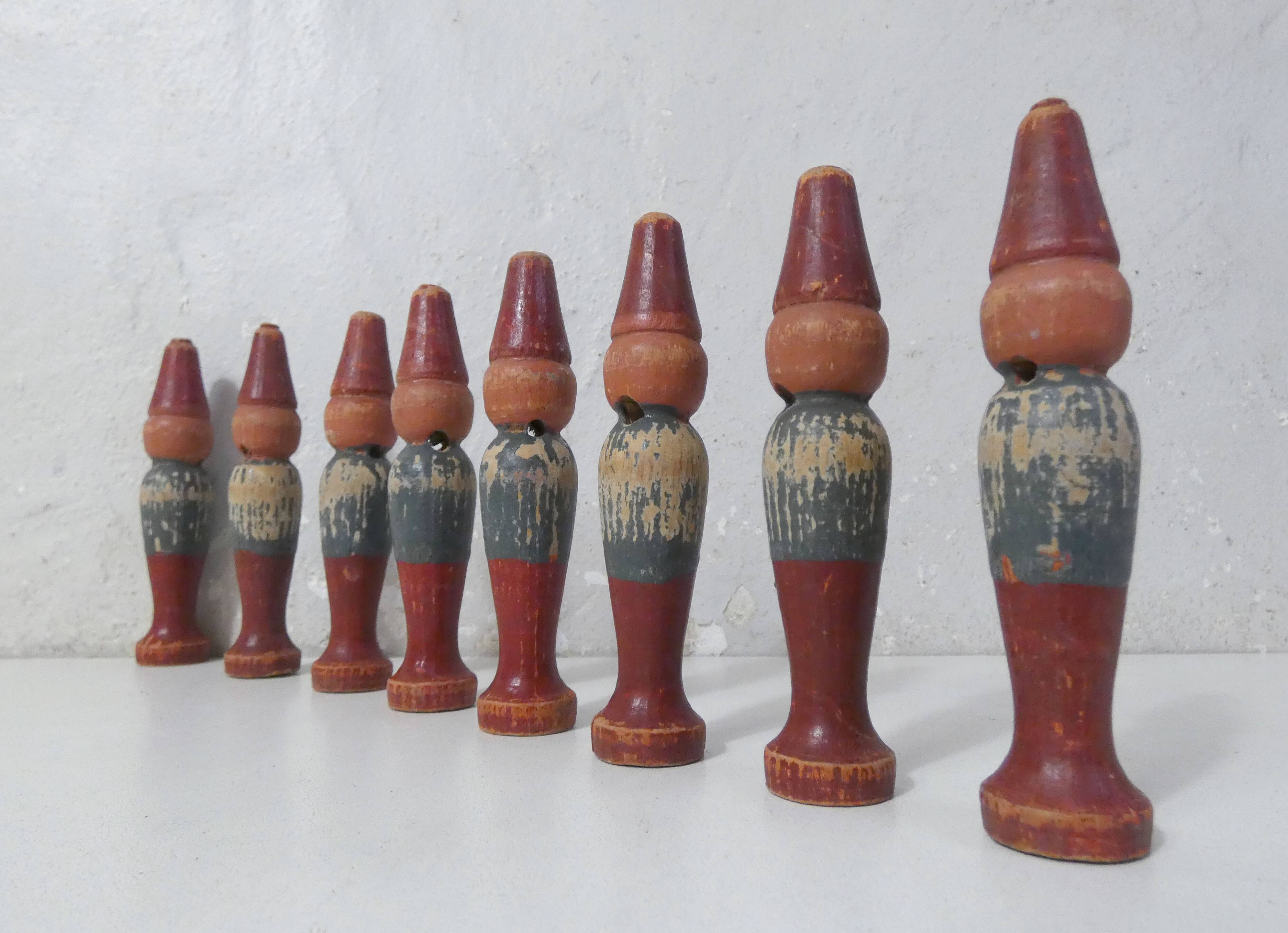 Old wooden bowling game