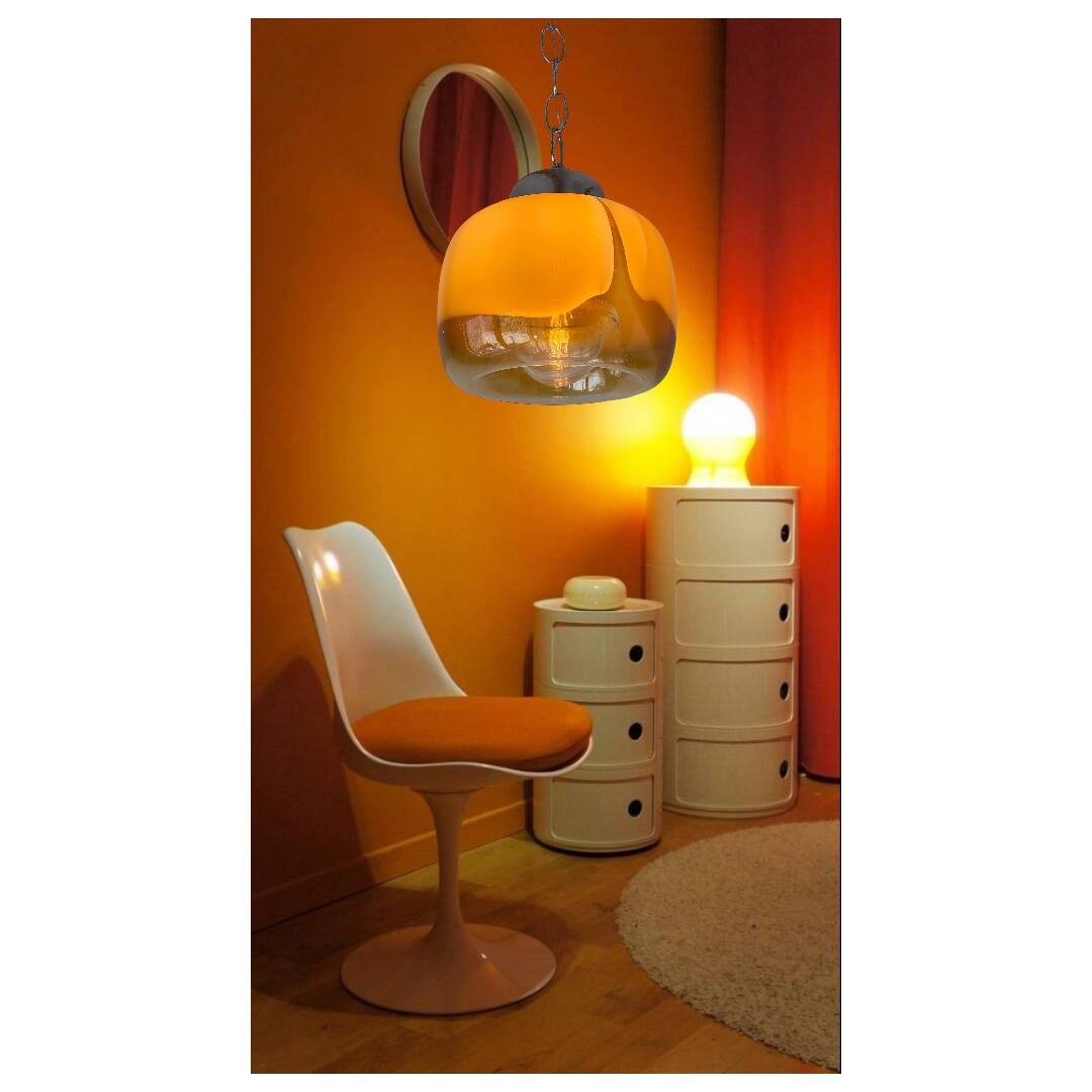 Large Murano Mazzega pendant light from the 70s