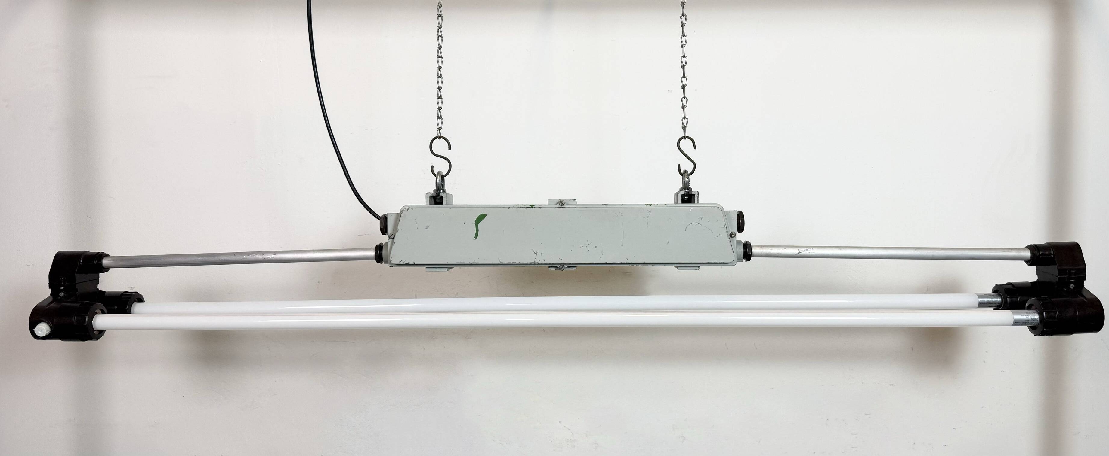 Industrial Grey Tube Light from Elektrosvit, 1970s