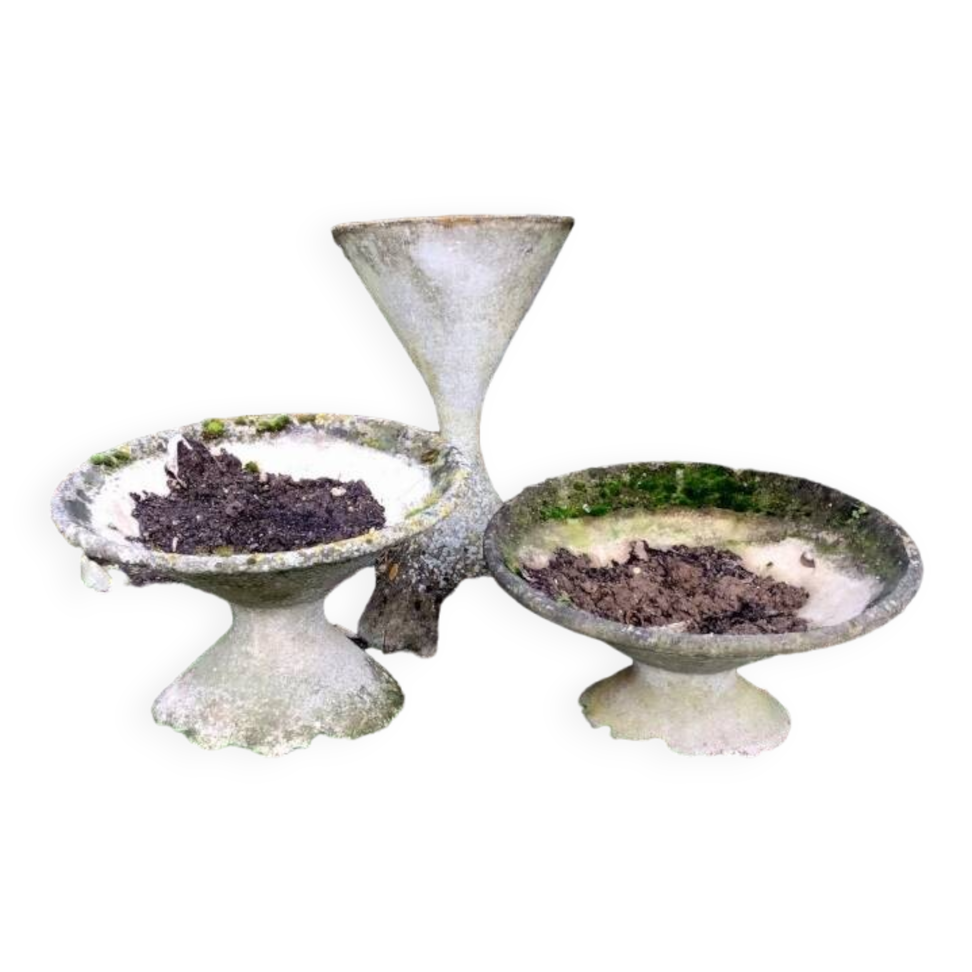 3 diabolo planters including one by Anton Bee vintage design