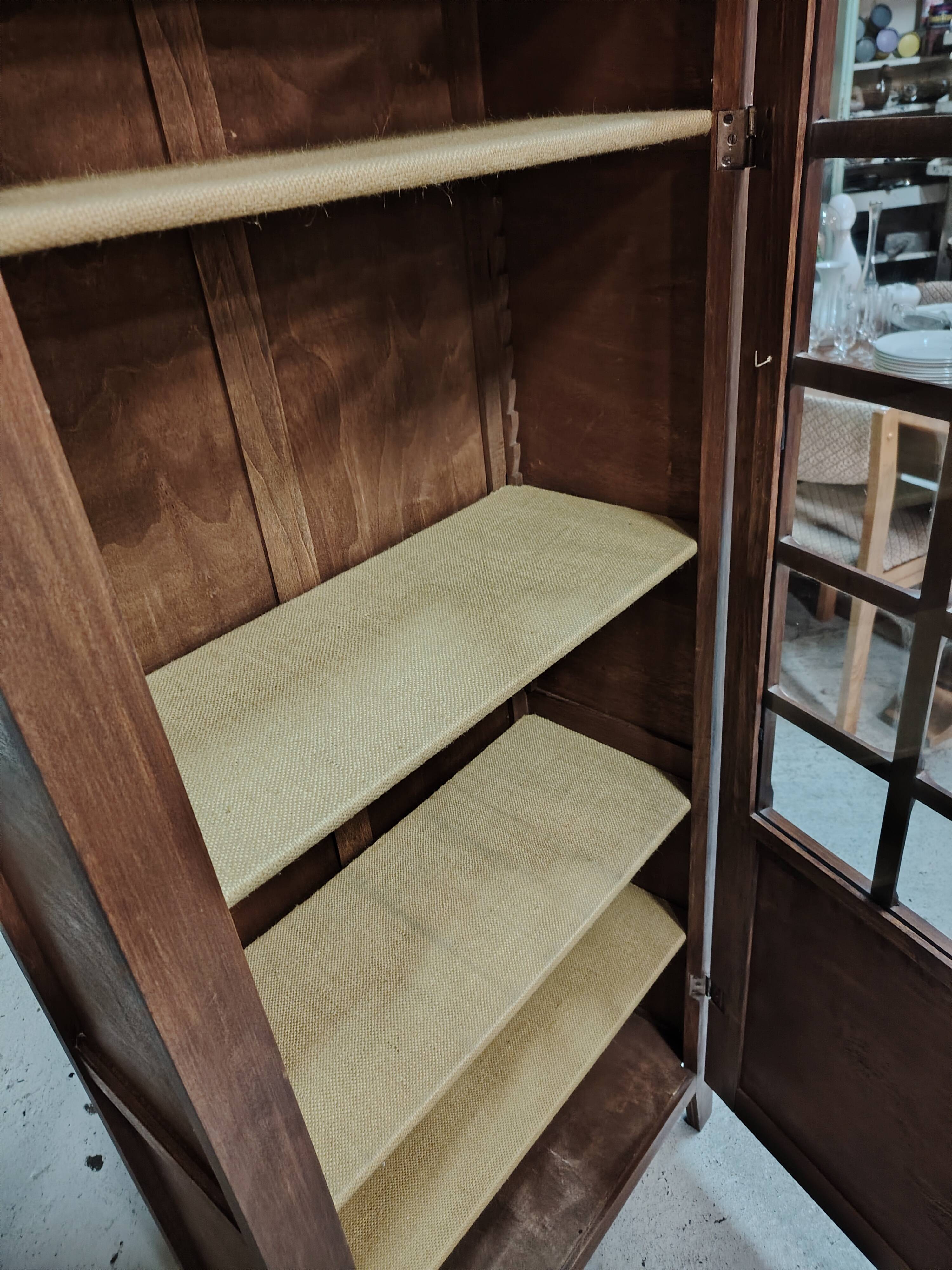 Tall Solid Wood Display Cabinet with Crossbars – Chic Country Style