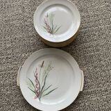 Dessert service, 1 main course & 11 plates in fine porcelain from louis lourioux to Foëcy