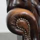 Dark Brown Cowhide  Leather Chesterfield Wingback Chair