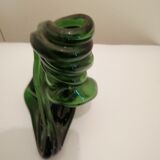 Blow glass crumple candle holder