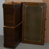Victorian desk with two columns, hardwood, with VR locks, 1860.
