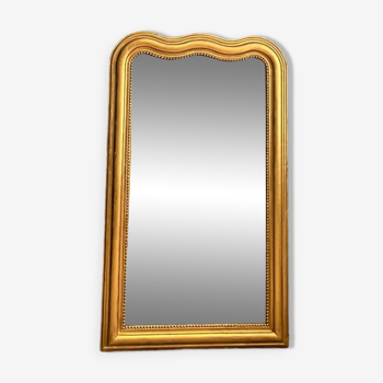 Louis-Philippe mirror 126.5cm/75.5cm gendarme hat shape, mercury glass