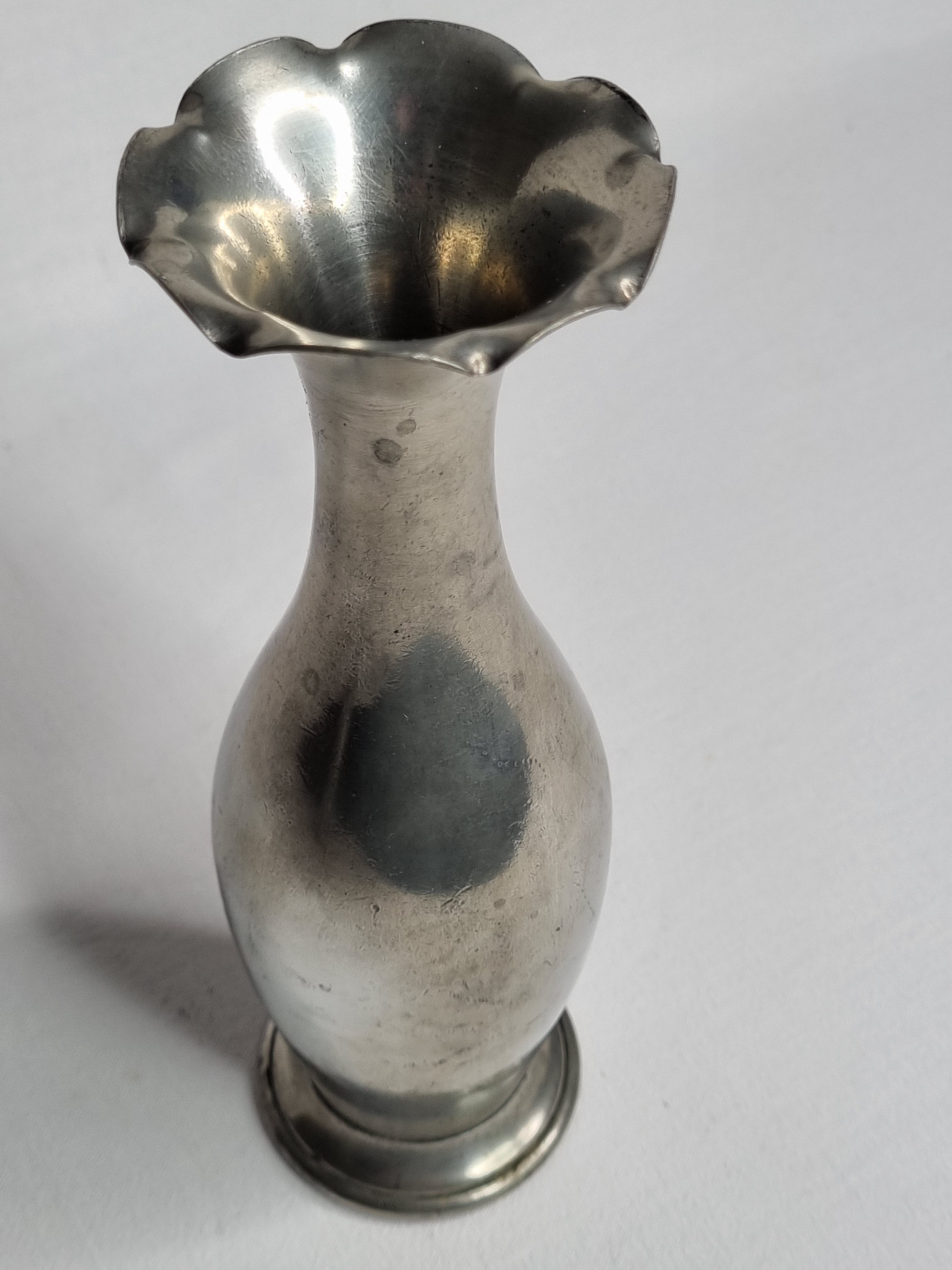 Vintage soliflore vase in tin 95%, 23 cm