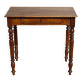 Table, bureau vintage en noyer massif