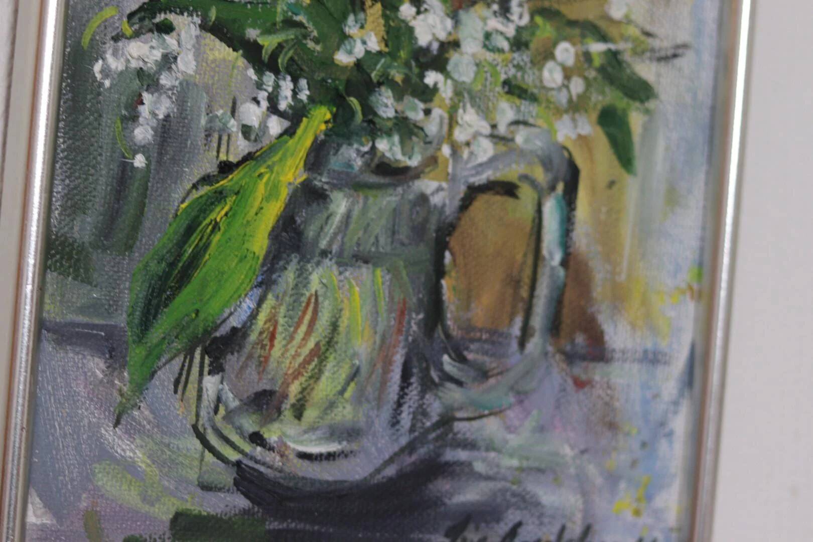 Original Swedish Oil on Canvas – “Lilje kon valje” by Iris Nordstrandh