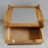 Constructivist style bedside table in elm, 1970s