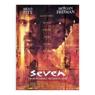 Affiche de cinema originale « Seven » David Fincher, Brad Pitt 120x160 cm 1995