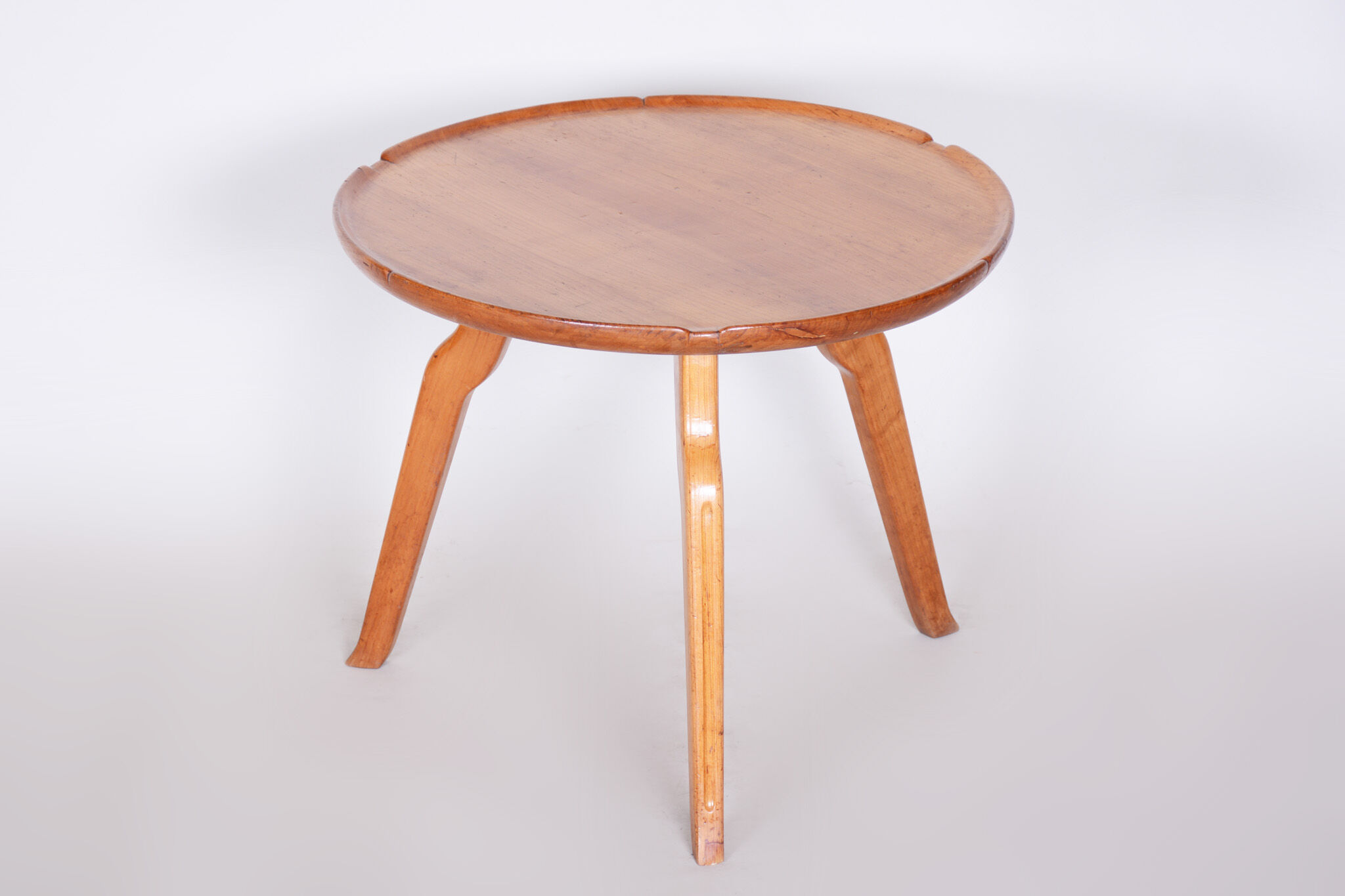 Brown mid century table - czechia 1950