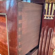Louis XVI half-moon commode in mahogany and marble