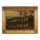 Italian painting landscape with wayfarers from the 18th century