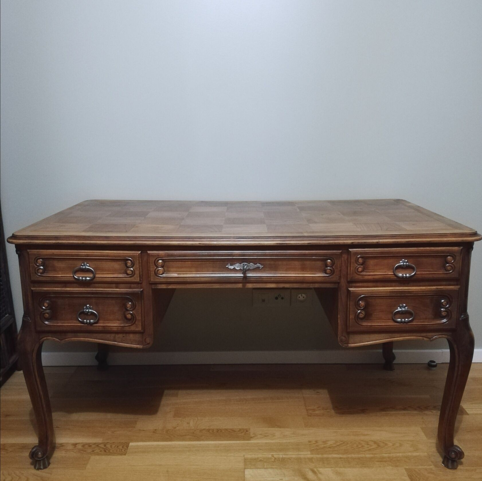 Louis XV style oak minister's desk