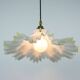 Murano Style White Ruffled Italian Hanging Glass Lamp From The 1970s