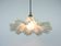 Lampe suspendue en verre blanc froncé de style Murano des années 1970