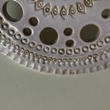 Pottery trivet 1970 in incised perforated stoneware