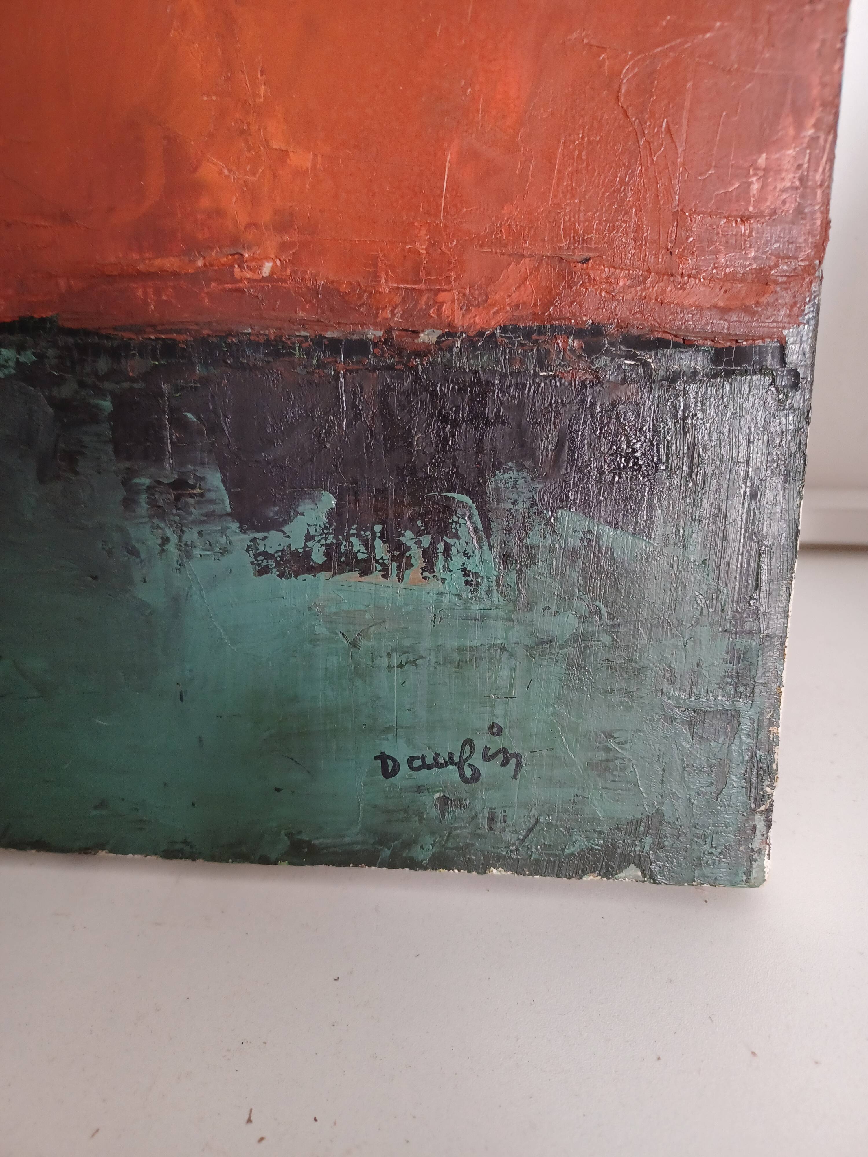 Huile sur toile de jacques daufin, années 50.