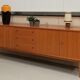 Mid-century vintage enfilade lowboard wall cabinet
