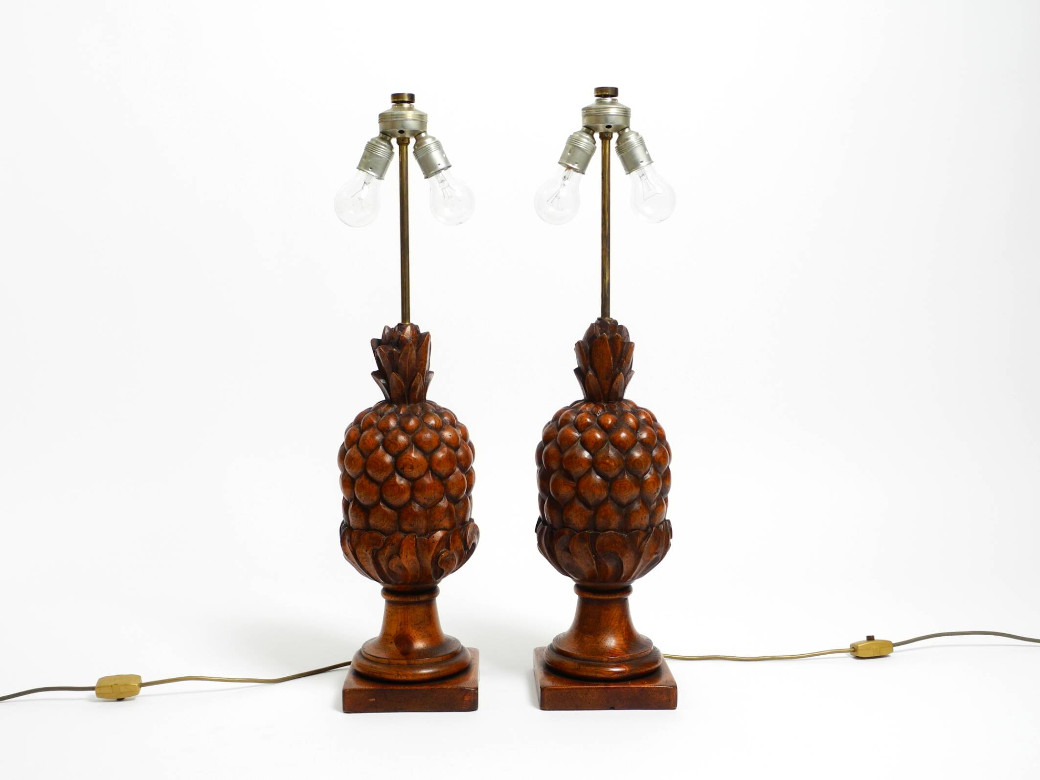 Pair of very decorative large Mid Century Modern "Pineapple" table lamps ma