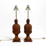 Paire de grandes lampes de table "Ananas" très décoratives de style Mid-Century Modern.