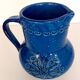 Handmade Rimini Blue Lacquered Ceramic Jug by Aldo Londi for Bitossi, Italy