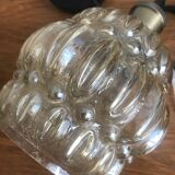 Vintage Lightly Smoked Glass Globe Pendant Light Electrical System New