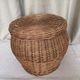 Rattan storage pouffe from the 60s-70s.