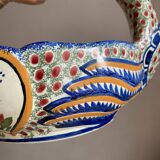 Fruit bowl, bird head handle HB Quimper Breton earthenware