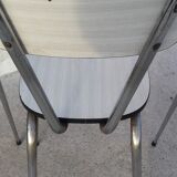Table and 4 chairs in white formica
