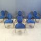 Ensemble de 6 chaises de salle à manger postmodernes par Belgochrom, années 1980