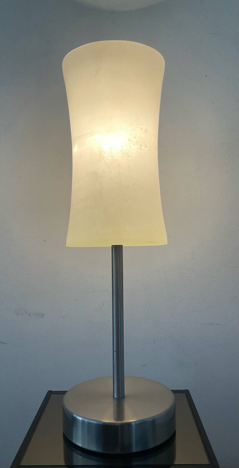 Vintage metal and glass touch lamp