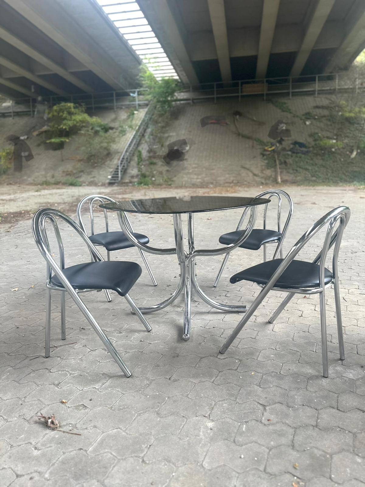 Table and 4 chairs set - Giotto Stoppino - Italy - 1960