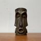 Abstract vase with a brutalist bronze face from the mid-century.