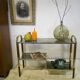 Console vintage en bois et métal doré