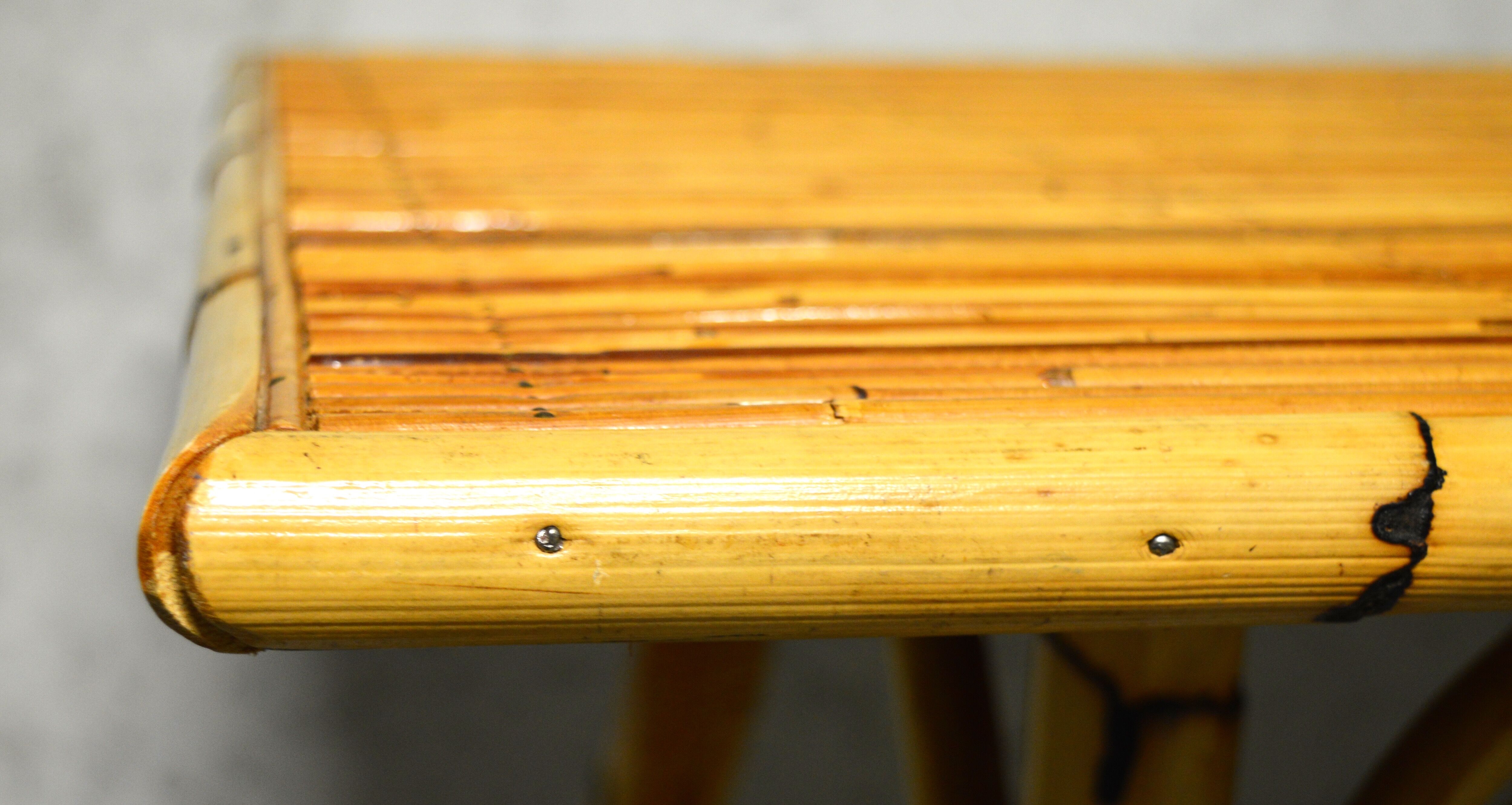 rattan and bamboo table and chair