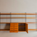 Teak Modular Wall Shelf by Nils Strinning for String, 1960s